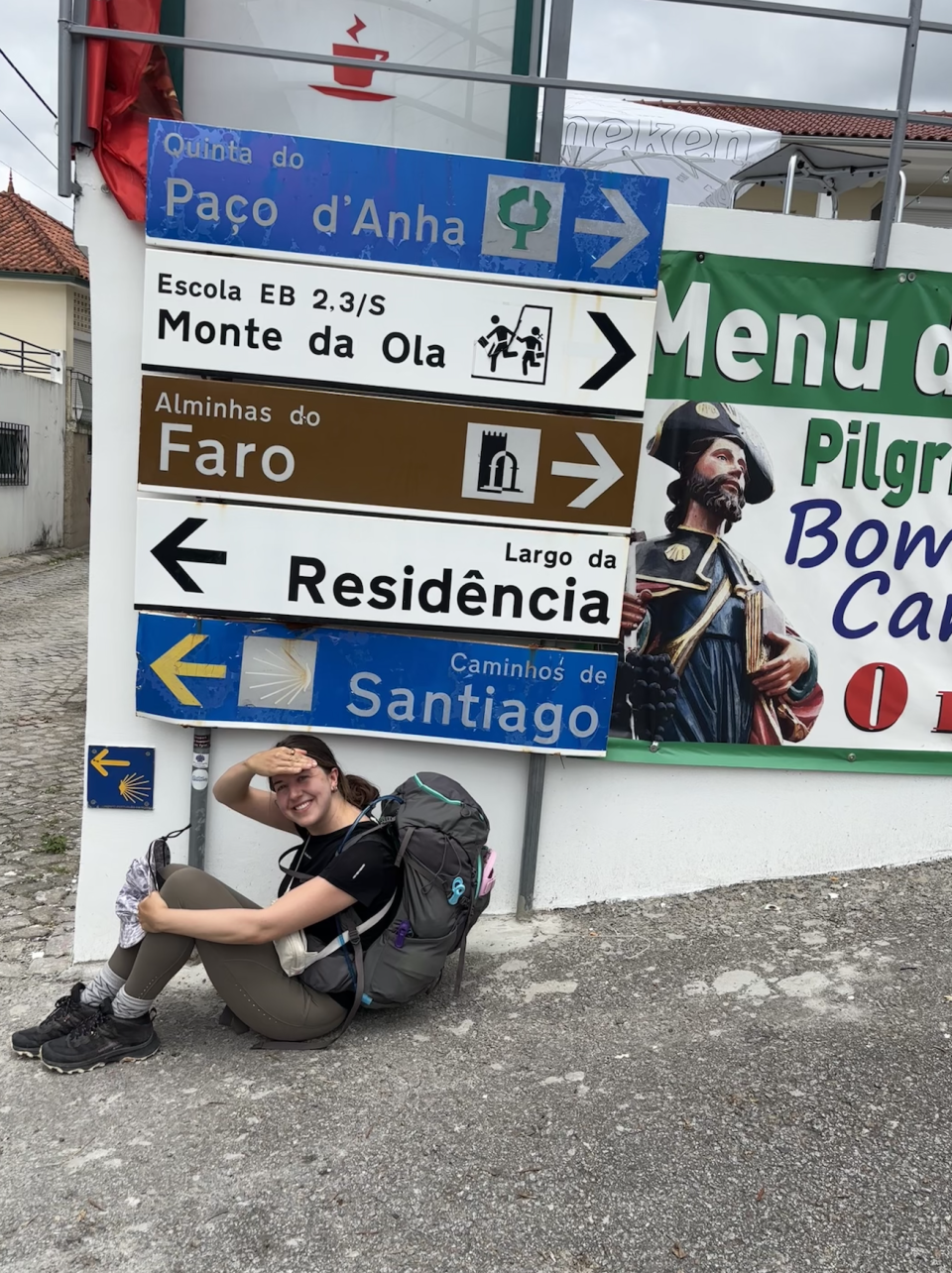 The key to the Camino is sitting down anywhere and everywhere you can (Photo via Kayla Kuefler).