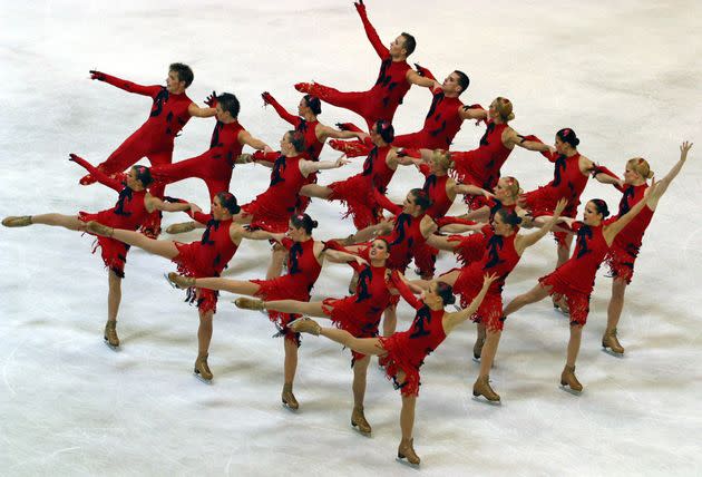 A U.S. synchronized skating team competing in Zagreb, Croatia, in 2004. (Photo: Reuters Photographer / Reuters)