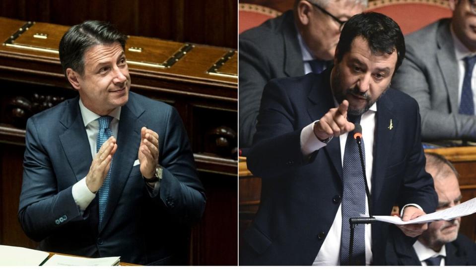 Il leader della Lega Matteo Salvini attacca Conte ed il governo sul Mes (Lapresse)