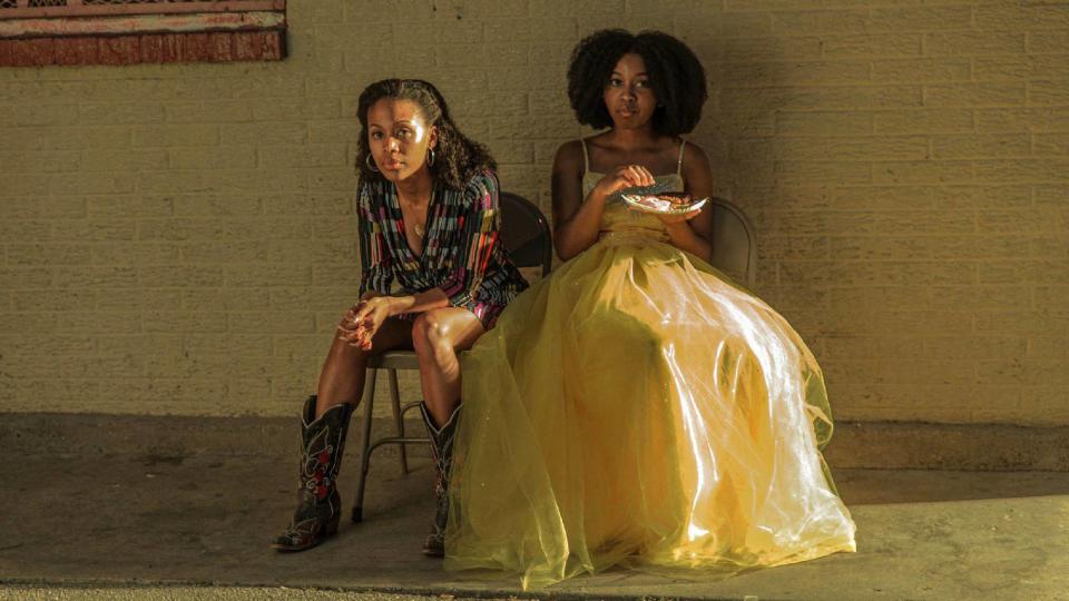 Nicole Beharie as Turquoise Jones and Alexis Chikaeze as Kai Jones in Miss Juneteenth