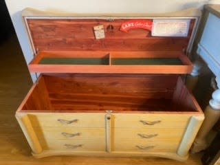 The Lane Company produced a large variety of cedar chests with a lift top for access to the interior and exterior appearances that mimicked period furniture styles from the 16th to 20th centuries.