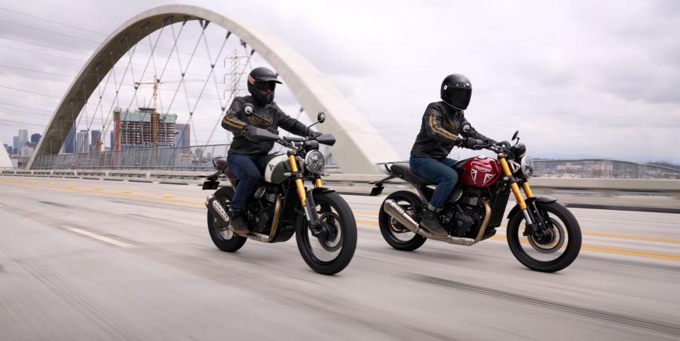 triumph scrambler 400 x and speed 400 motorcycles