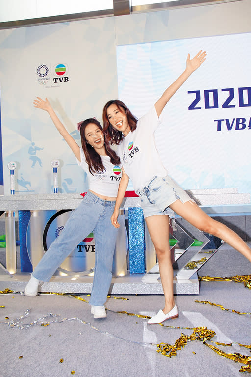 ■鄺潔盈（左）、朱智賢對於能參與奧運節目都表示興奮。
