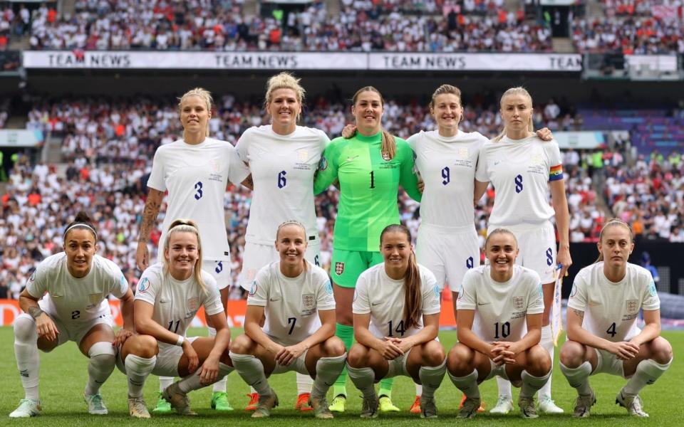 Inglaterra Women antes de la final del Campeonato de Europa en 2023 - - Getty Images/Naomi Baker