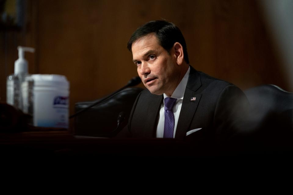 Senator Marco Rubio (R-FL) speaks during a Senate Appropriations Subcommittee hearing May 26, 2021, on Capitol Hill in Washington, D.C.