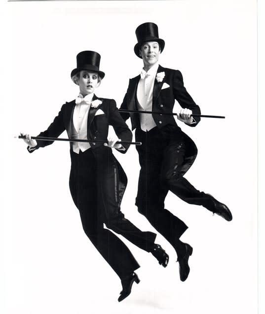 In 1983, Twiggy (right) and Tommy Tune starred in "My One and Only" on Broadway.&nbsp; (Photo: Kenn Duncan/New York Public Library)