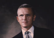 FILE - This late 1960s portrait shows U.S. Col. Frank Borman, commander of the Apollo 8 flight. Borman, who commanded Apollo 8's historic Christmas 1968 flight that circled the moon 10 times and paved the way for the lunar landing seven months later, has died. He was 95. Borman died Tuesday, Nov. 7, 2023, in Billings, Mont., according to a NASA statement Thursday, Nov. 9. (AP Photo/File)