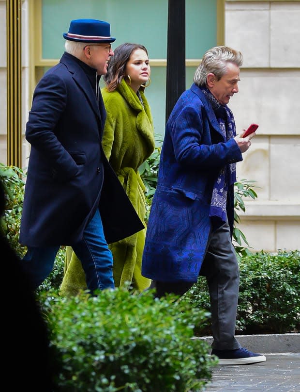 Martin, Gomez (in Proenza Schouler) and Short papped on the Upper West Side again in January. <p>Photo: Raymond Hall/GC Images</p>