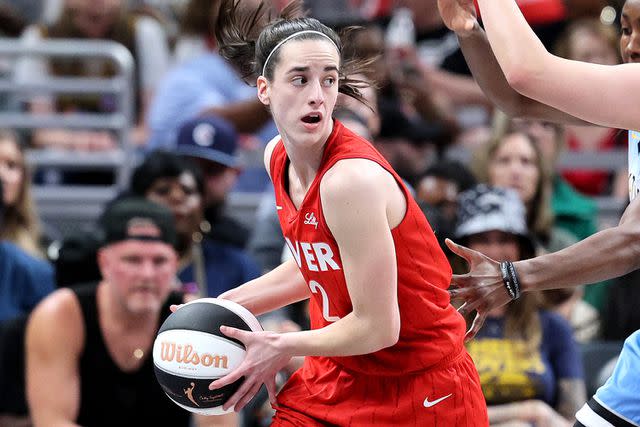 <p>Andy Lyons/Getty </p> Caitlin Cark during a game on June 01, 2024