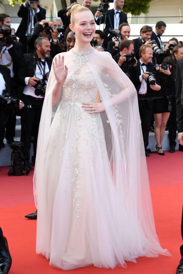 Cindy Bruna wears Kendall Jenner's cutout wedding dress in Cannes