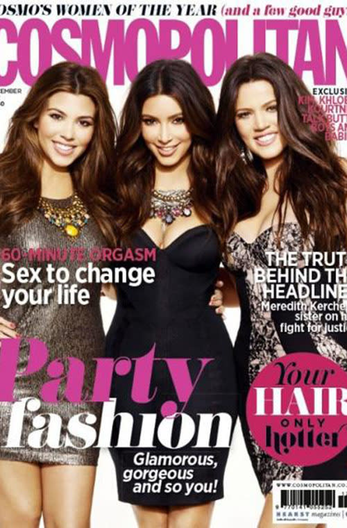 Kourtney Kardashian, Kim Kardashian, and Khloe Kardashian in Cosmopolitan UK