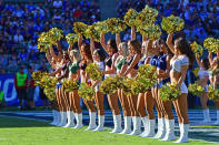 <p>The Charger Girls are seen during the game against the Buffalo Bills at the StubHub Center on November 19, 2017 in Carson, California. (Photo by Harry How/Getty Images) </p>