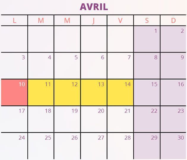 Les jours de congés payés à poser en avril 2023.