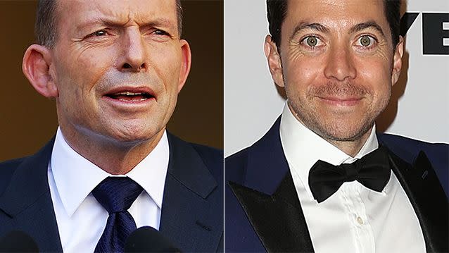 Tony Abbott and James Mathison. Photo: Getty