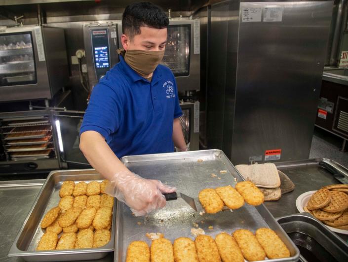 Navy sailor aircraft carrier Gerald R. Ford hash browns galley