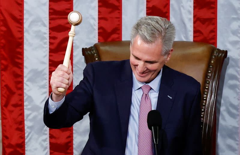 Kevin McCarthy is elected next Speaker of the U.S. House of Representatives at the U.S. Capitol in Washington