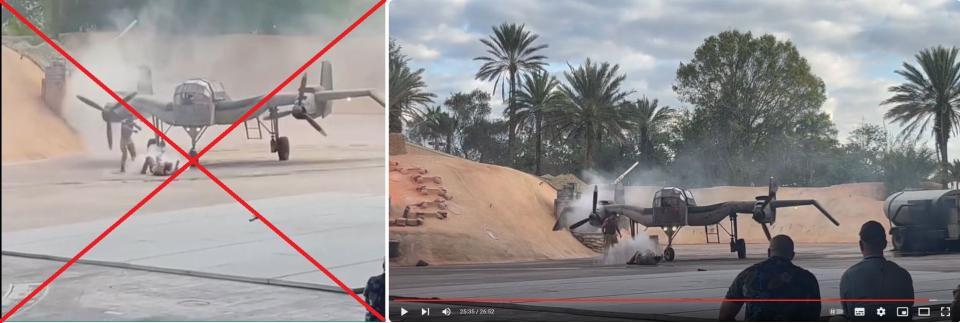 <span>Comparison between the video shared in the misinformation post (left) and the video shared by WDW Magazine (right)</span>