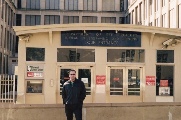 Art poses in front of the Bureau of Engraving & Printing in Washington, DC. The shot was taken during a spending trip. - Credit: Art Williams Jr.