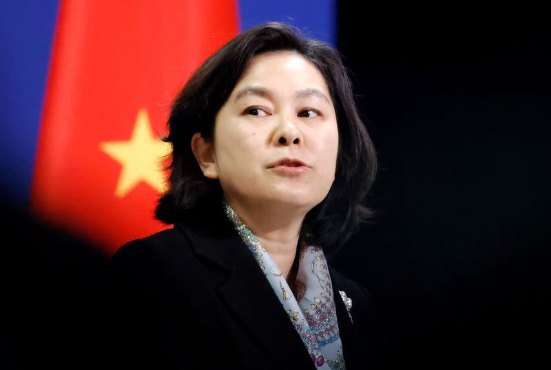 FILE PHOTO: Chinese spokeswoman Hua Chunying holds news conference in Beijing
