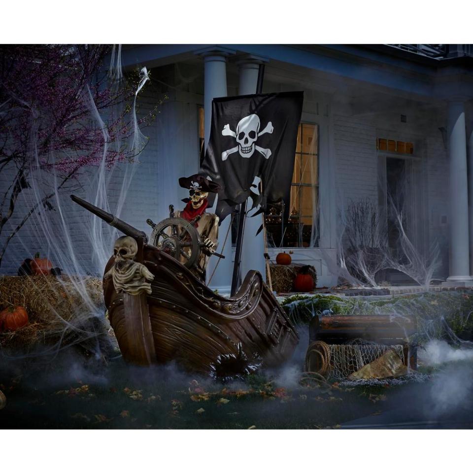 animated pirate ship, scary halloween decorations