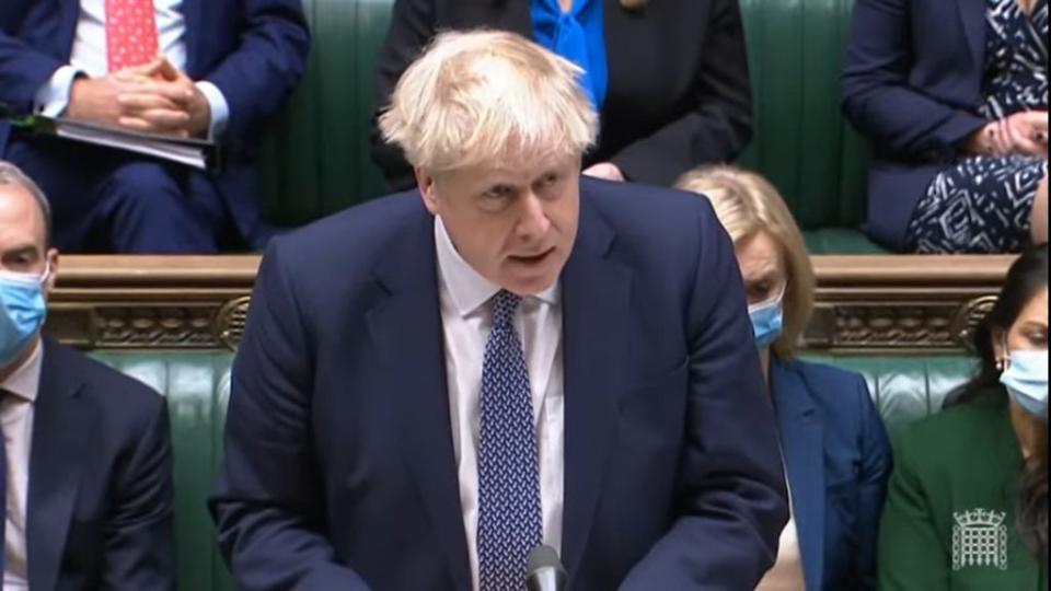 Prime Minister Boris Johnson apologises in the Commons (House of Commons/PA) (PA Wire)