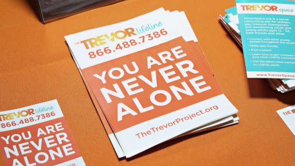 PHOTO: Pamphlets for attendees at The Trevor Project's NextGen Spring Flin, April 17, 2015, in New York City. (Cindy Ord/Getty Images, FILE)