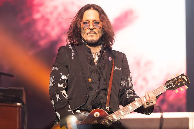 <p>Roberto Ricciuti/Redferns</p> Johnny Depp of Hollywood Vampires performs on stage at The OVO Hydro in Glasgow, Scotland.