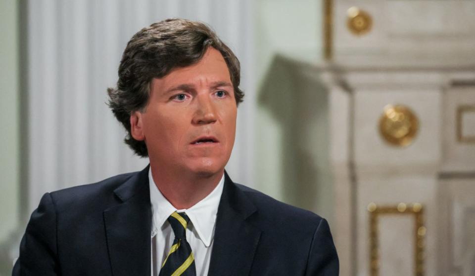 A video shared last year showed Tucker Carlson making fun of his colleagues who cite their preferred gender pronouns. via REUTERS