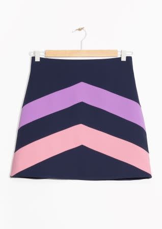 Colour Block Mini Skirt