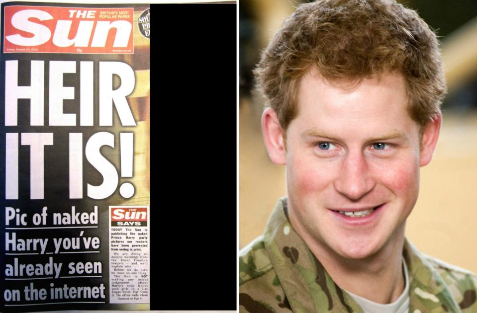 When naked photos of Prince Harry hit the papers