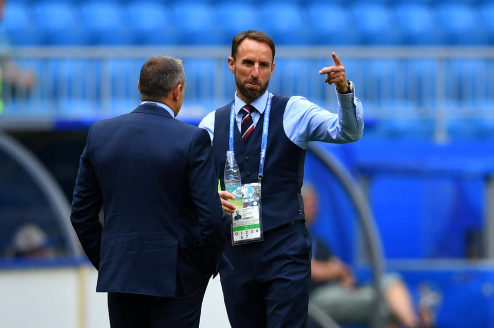 <p>England manager Gareth Southgate with England U21 team manager Aidy Boothroyd </p>