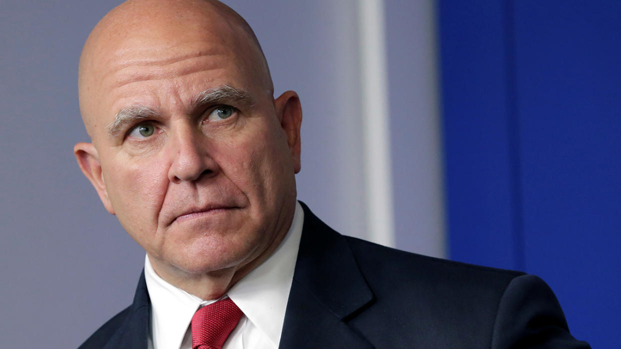 National Security Adviser Lt. Gen. H.R. McMaster attends a news briefing at the White House in Washington in 2017. (Yuri Gripas/Reuters)