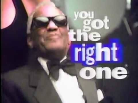 Screenshot of Ray Charles in a tux with "You got the right one" next to him