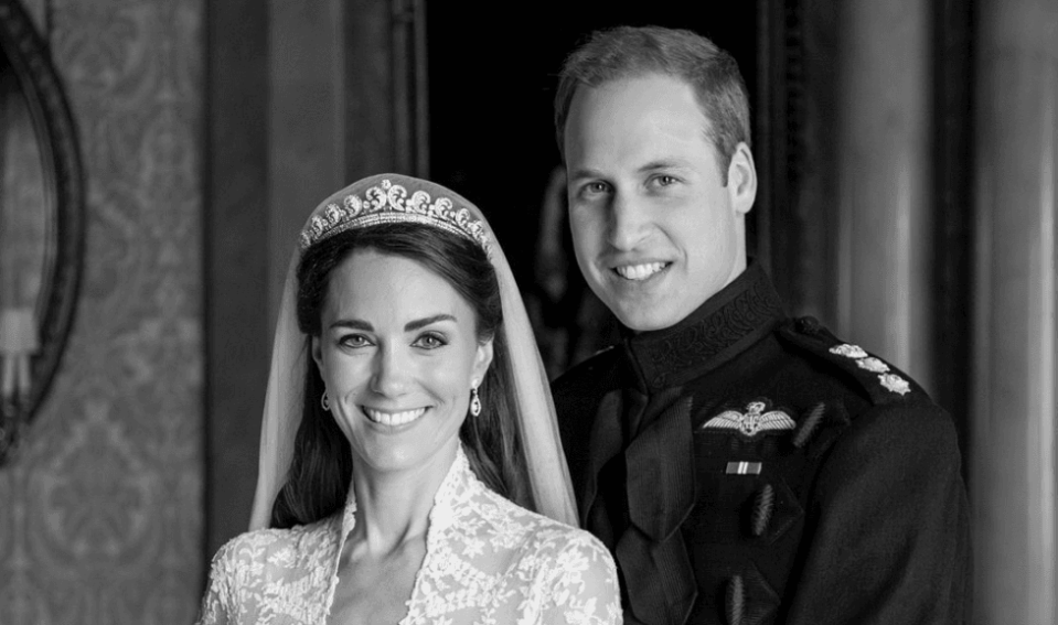 威廉王子與凱特王妃29日迎來結婚13週年紀念日，2人分享舊照慶祝。（翻攝自princeandprincessofwales IG）