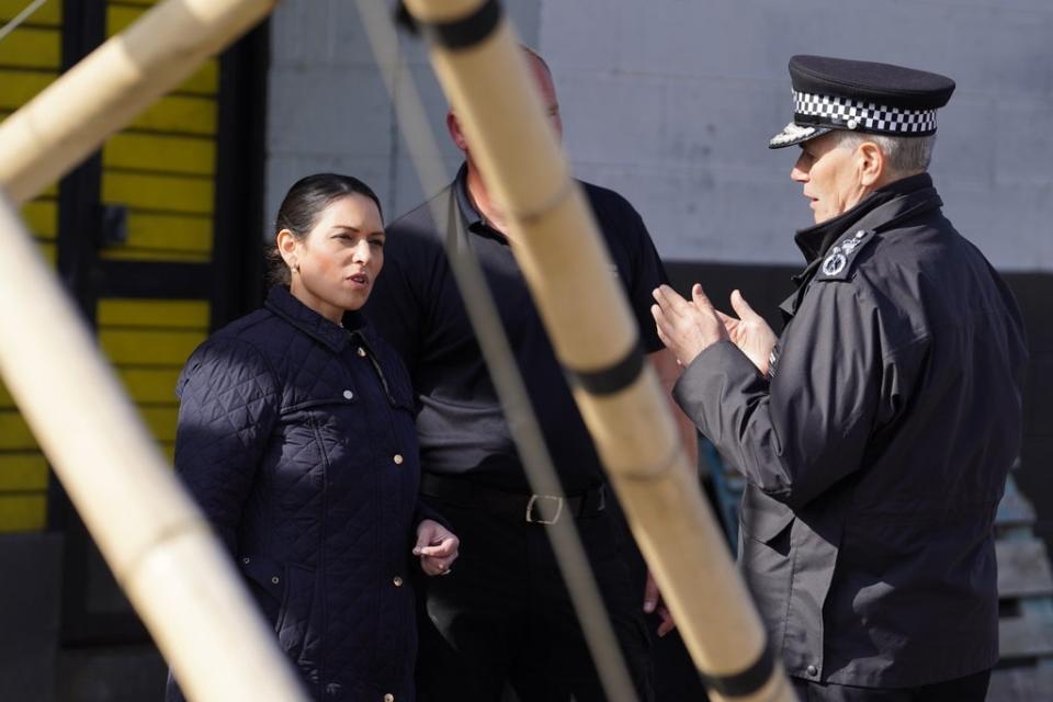 Home Secretary Priti Patel visiting a Metropolitan Police training centre in May 2022 (Gareth Fuller/PA) (PA Wire)