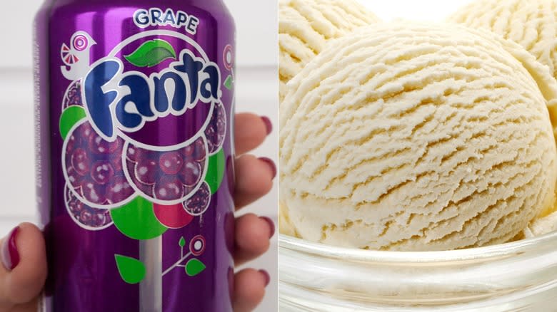 Grape soda vanilla ice cream