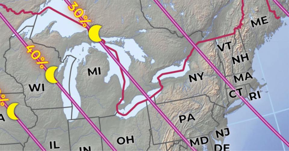 In central Pennsylvania, about 30% of the sun will be blocked out by the moon on Oct. 14.