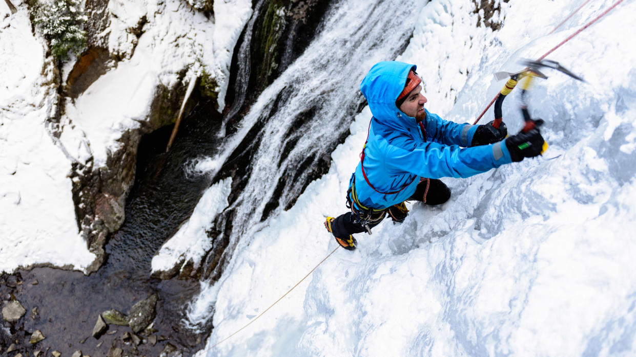  What is ice climbing: ice climber. 