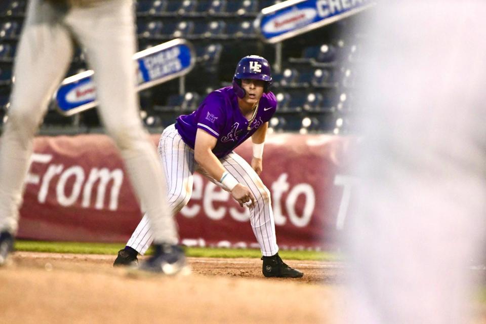 Mark Shallenberger looks on against Dallas Baptist during the Aces' blowout victory.