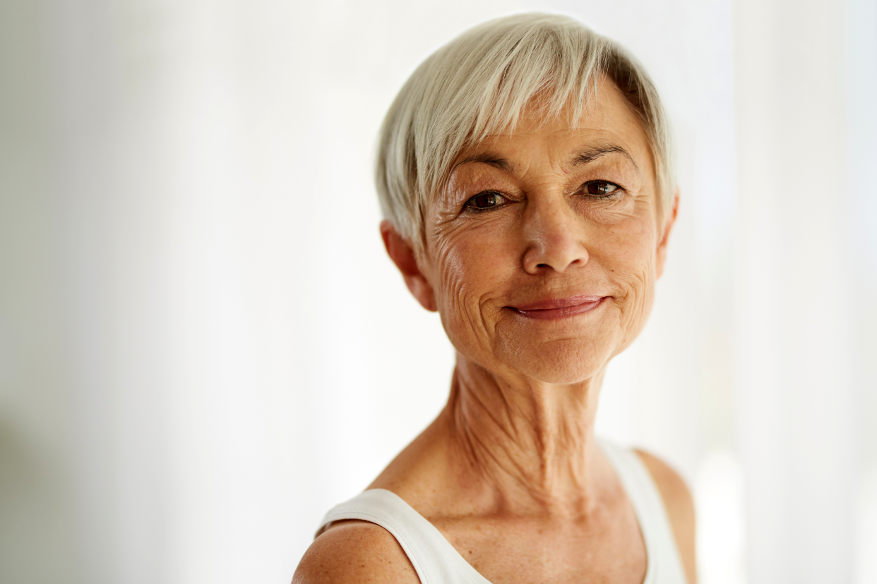 Older woman with a natural face and no makeup