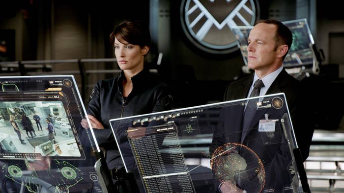 Cobie Smulders and Clark Gregg in "The Avengers."