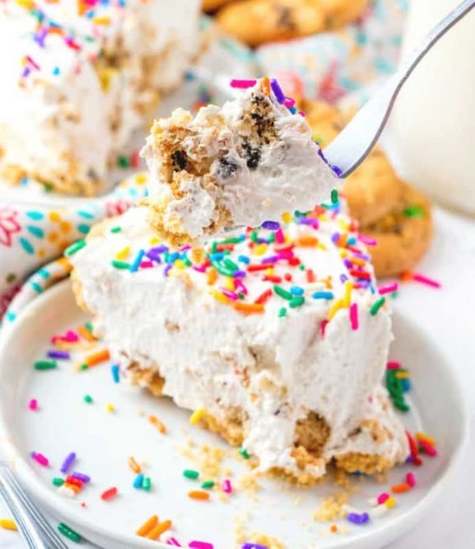 <p>The Country Cook</p><p>The kids will love helping to make and eat this one.</p><p><strong>Get the recipe: <a href="https://www.thecountrycook.net/cookies-and-cream-pie/" rel="nofollow noopener" target="_blank" data-ylk="slk:No-Bake Cookies and Cream Pie;elm:context_link;itc:0;sec:content-canvas" class="link ">No-Bake Cookies and Cream Pie</a></strong></p>