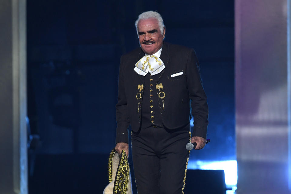 LAS VEGAS, NEVADA - NOVEMBER 14: Vicente Fernández performs onstage during the 20th annual Latin GRAMMY Awards at MGM Grand Garden Arena on November 14, 2019 in Las Vegas, Nevada. (Photo by Kevin Winter/Getty Images for LARAS)