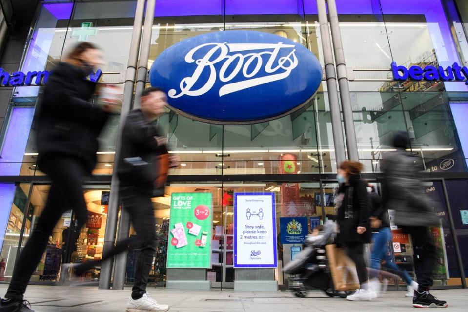 Sales through Boots’ online business had doubled against pre-pandemic levels (Matt Crossick/PA) (PA Wire)