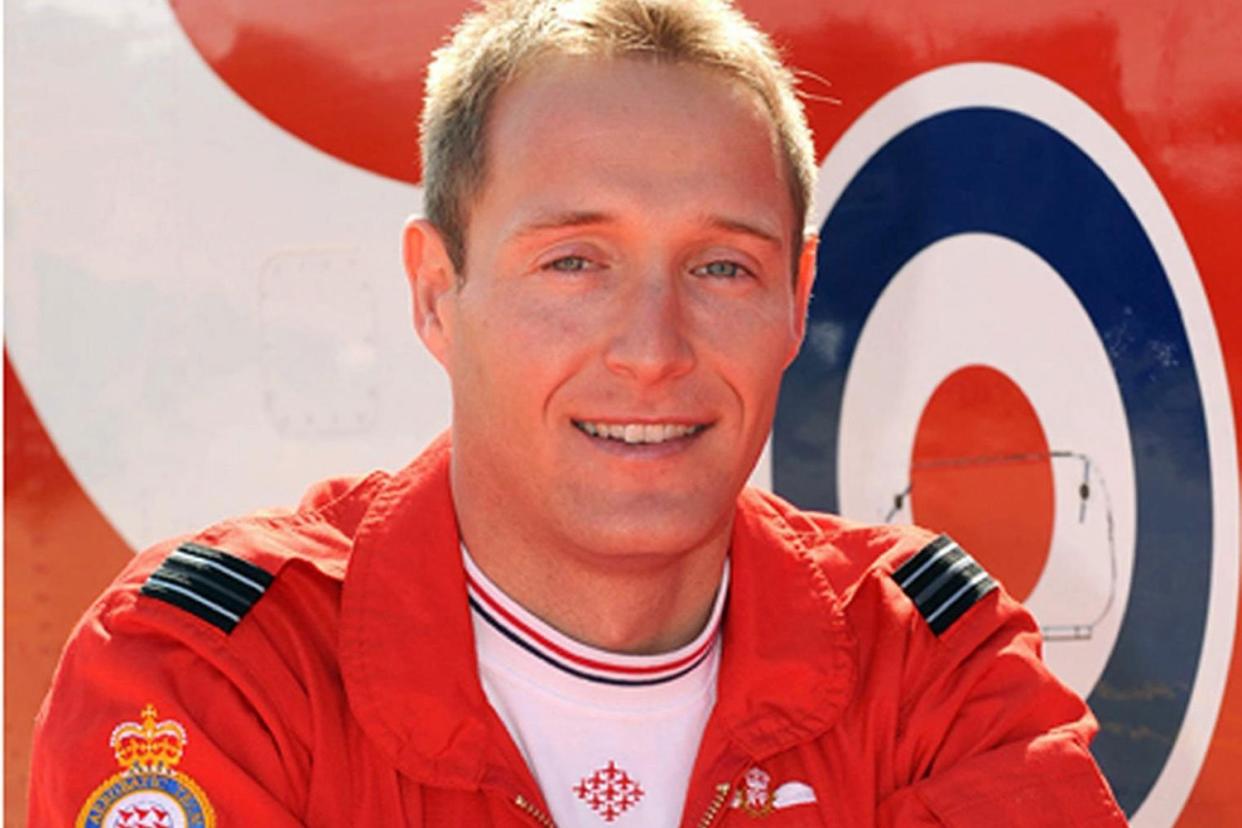 Flight Lieutenant Sean Cunningham was fatally injured after being ejected from his Hawk T1 aircraft while on the ground at RAF Scampton: PA