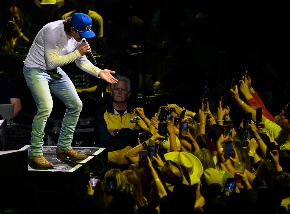 Morgan Wallen performs during his new album release show “One Thing At A Time’ at Bridgestone Arena on Friday, March 3, 2023, in Nashville, Tenn.  