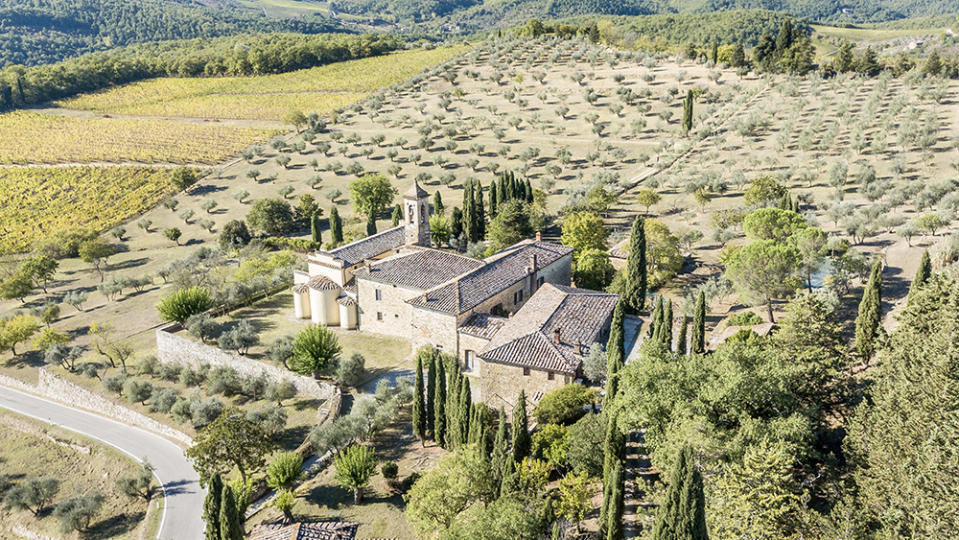 The exterior of Pieve Aldina