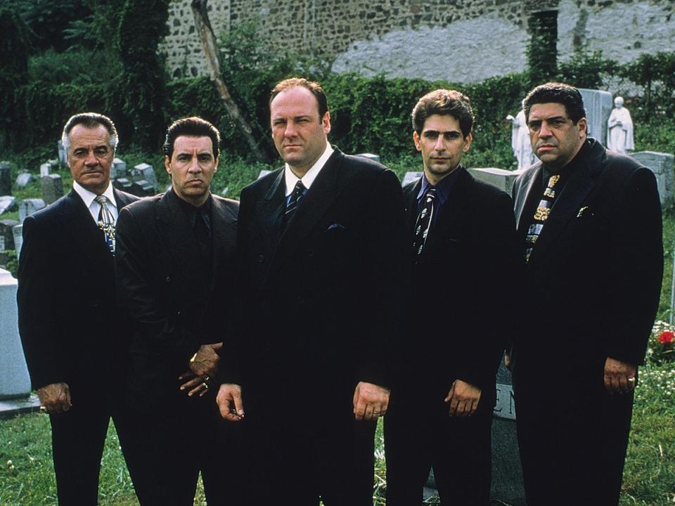 Clan-do attitude: Sirico (far left) with some of the ‘Sopranos’ cast, 2005 (Shutterstock)
