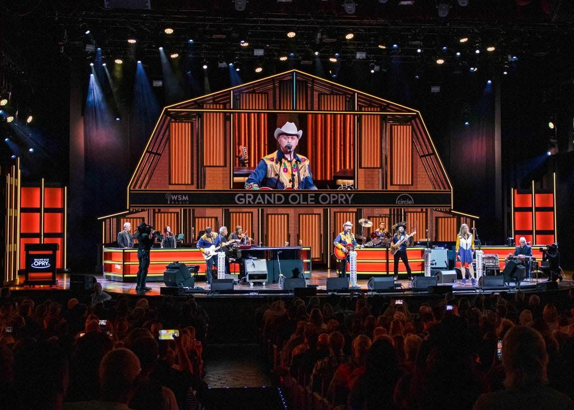 The Shootouts, a Northeast Ohio-based country music and honky-tonk band, perform last month at the Grand Ole Opry in Nashville. The band has an album release show on Saturday at Lions Lincoln Theatre in downtown Massillon.