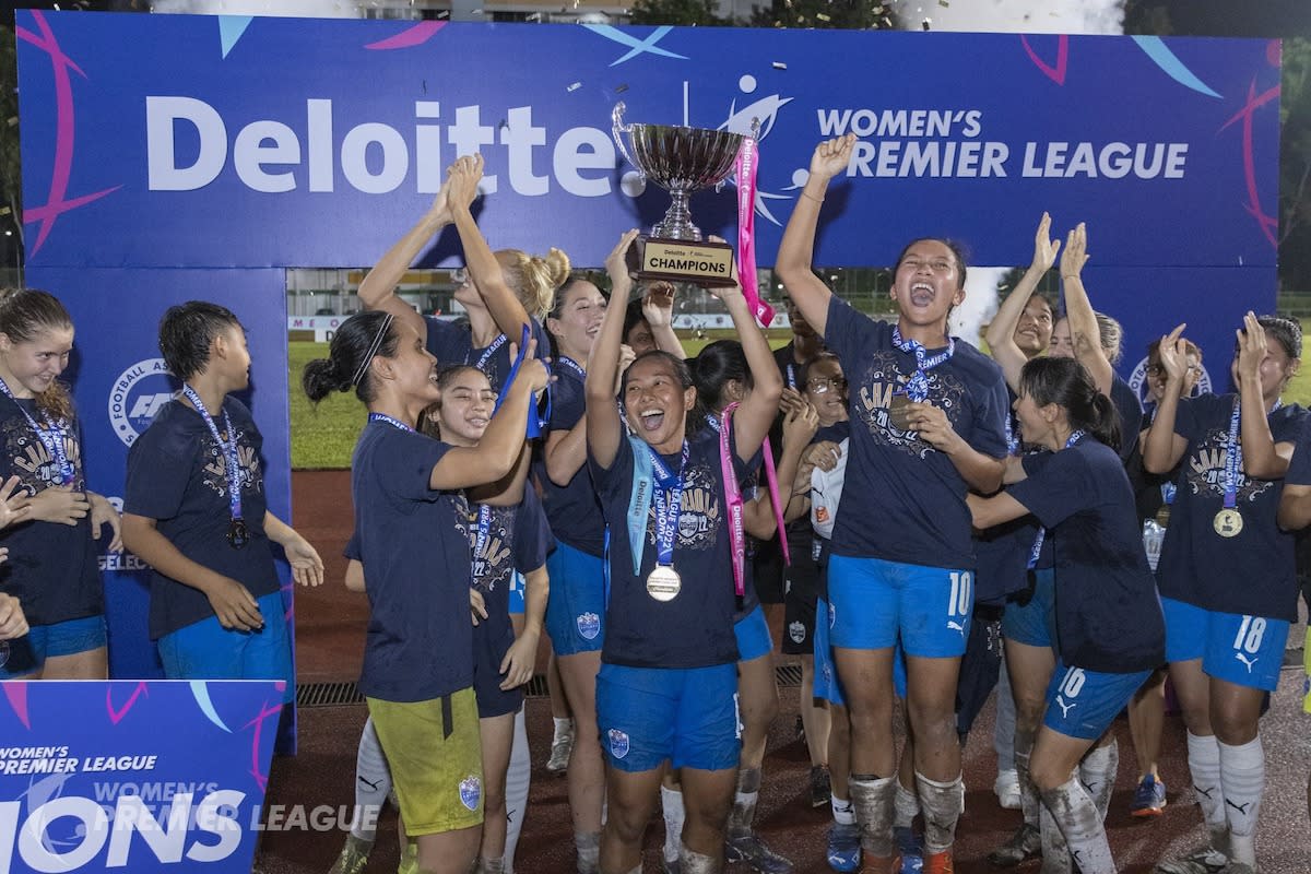 Lion City Sailors women's team celebrate winning the inaugural Deloitte Women's Premier League in 2022. (PHOTO: Facebook/Deloitte Women's Premier League)